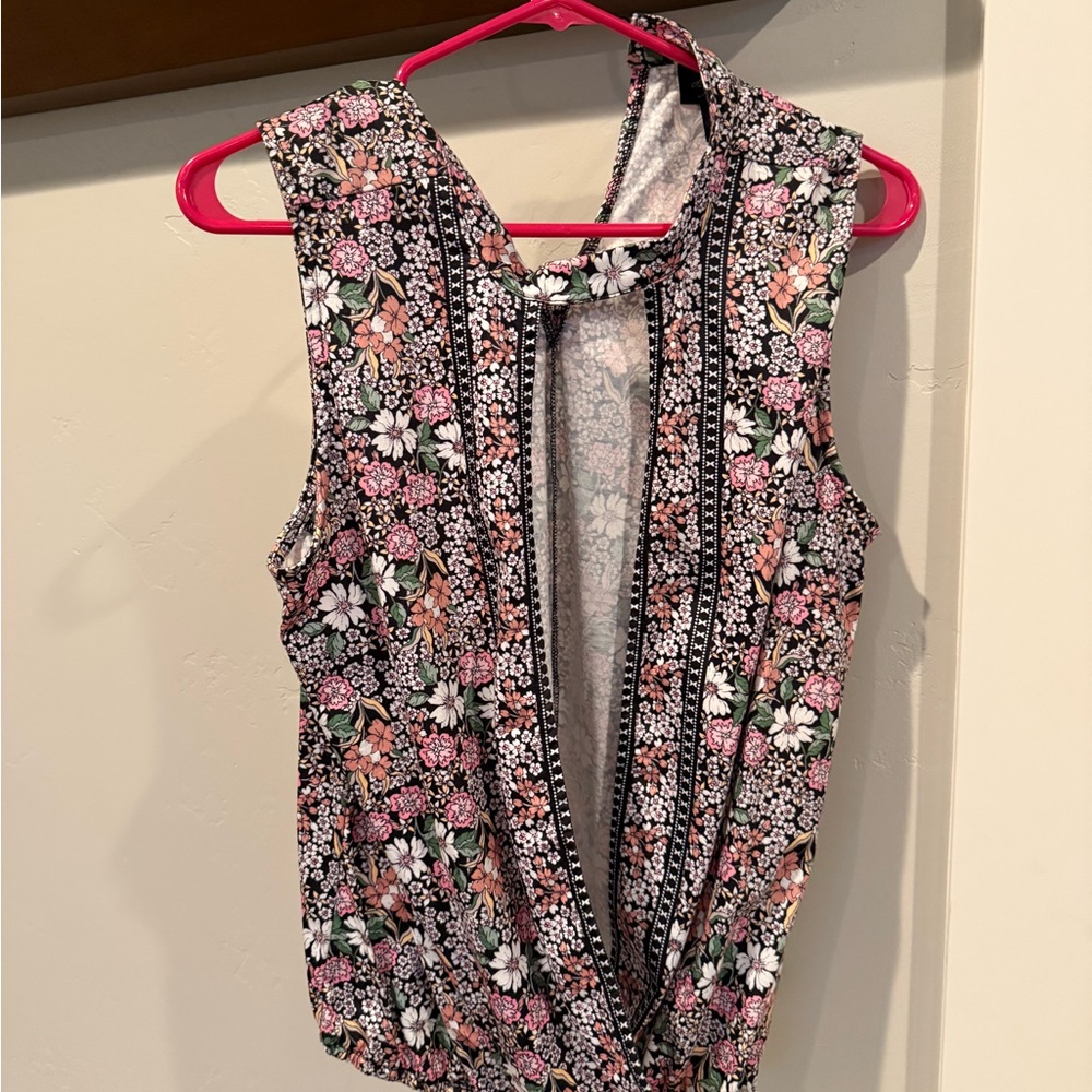 Daytrip Floral Patterned Blouse - Pink and Black